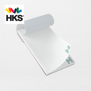 Block mit Leimbindung in HKS-Sonderfarben