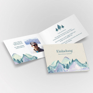 Einladungskarte alpin Berge
