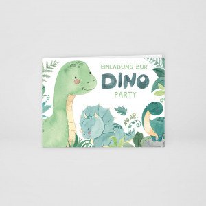 Einladungskarte Kinder mit Dinosaurier-Motiv