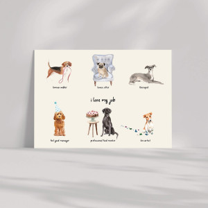 Hunde mit Jobs Postkarte