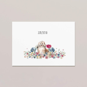 Bayerische Postkarte mit Spruch und Hundemotiv